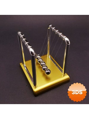 3D Sepetim Küçük Boy Altın Renk Newton Balans Denge Topları Dekoratif