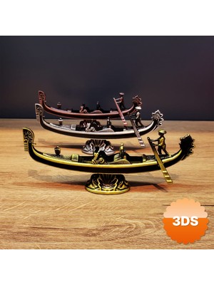 3D Sepetim Metal Dekoratif Venedik Kayık