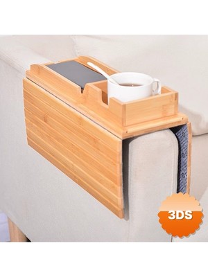 3D Sepetim Katlanabilir Ahşap Kanepe Tepsisi Bambu Görünümlü