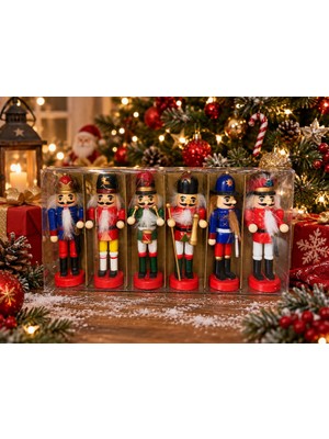 Pim İthalat Kurşun Asker Ahşap Dekoratif Eşya 6 Lı Set 12.5 / 13CM Th7