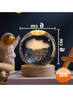 3D Sepetim Yağmur Bulutu Işıklı Cam Küre Kod 58
