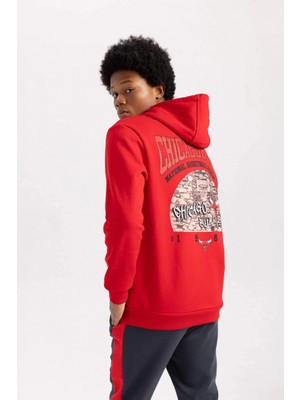 DeFacto A9788 Nba Chicago Bulls Kapüşonlu Sweat Shirt