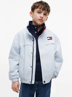 Tommy Hilfiger Beyaz Erkek Çocuk Çizgili Ceket KB0KB10450-REGATTA Strıpe Jacket