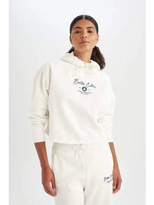 DeFacto C8098 Boston Celtics Kapüşonlu Kalın Sweatshirt