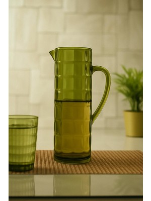 Akıllı Bayi Akrilik Allegra 1,5 Lt Koyu Yeşil Sürahi (Buzdolabı Kapak Rafına Sığar)