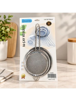 MiraLive 3 Parça Metal Süzgeç 14-16-18 cm