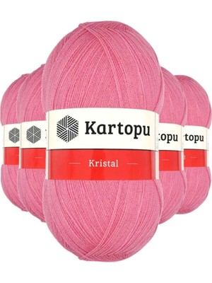MiraLive 5 Adet Kristal Çift Katlı El Örgü Lif Ipi Koyu Pembe K1790 - Kartopu Mudanis