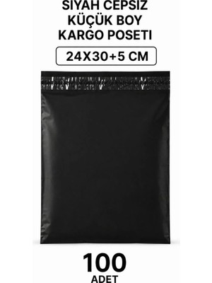 MiraLive Siyah Cepsiz Küçük Boy Kargo Poşeti 24X30+5 cm 100 Adet