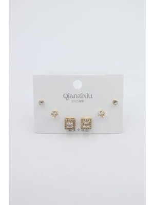 MiraLive Çoklu Set Küpe - Altın