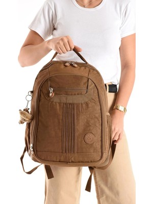 571 Collections Çanta Ultra Hafif Orta Boy Sırt Çantası Çok Cepli Taba (Model: 571-3P)