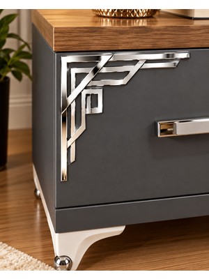Galeria 10 Adet 15X15 cm Gümüş Aynalı Pleksi Kendinden Yapışkanlı Köşe Dekoru