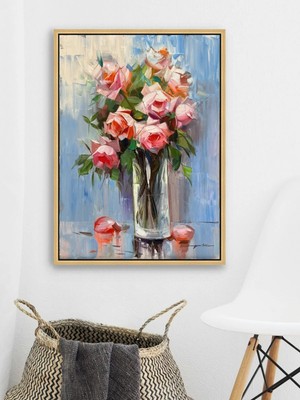 Simurg Sanatevi Zarif Buket Yağlı Boya Tablosu - Tuval Üzerine El Yapımı - 50 x 70 cm