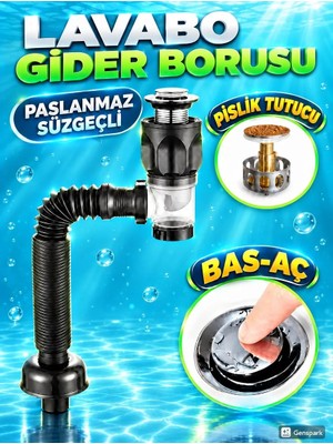 OEM Movitekno Lüks Pop-Up Koku ve Haşere Önleyici  Lavabo Banyo  Gider Sifonu Basmalı Baş-Aç  40 cm - 100 cm Boyut