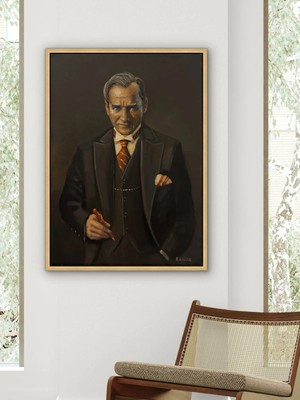 Simurg Sanatevi Kalemin Gücü Yağlı Boya Tablosu - Tuval Üzerine El Yapımı - 50 x 70 cm