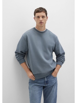 Mavi 0S10276-80889 Bisiklet Yaka Mavi Basic Sweatshirt