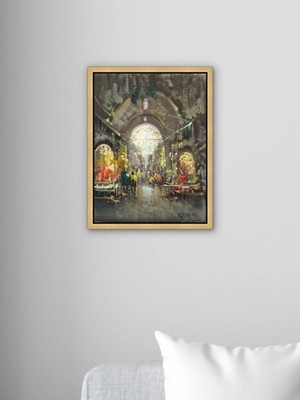 Simurg Sanatevi Kubbenin Işıklı Geçidi Yağlı Boya Tablosu - Tuval Üzerine El Yapımı - 30 x 40 cm