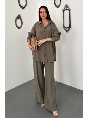 Modanı Seç Haki Gömlekli Ikili Takım