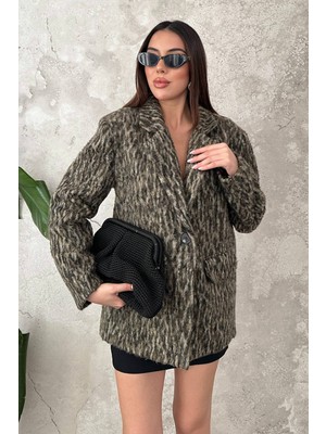 Modanı Seç Leopar Leopar Yünlü Ceket