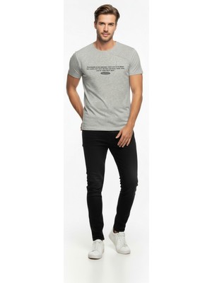 Modanı Seç Minimal Yazı Baskılı Erkek Günlük T-Shirt Urban Stil
