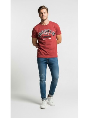 Modanı Seç Brooklyn Vintage Baskılı Erkek Günlük T-Shirt Spor Kesim
