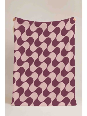 Luvis Store Groovy Waves Geometrik Desenli Çok Amaçlı Polar Battaniye & Örtü