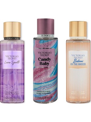 Victoria's Secret 3'lü Vücut Spreyi Seti - Candy Baby + Bellini On The Breeze + Love Spell (3 x 250 Ml)