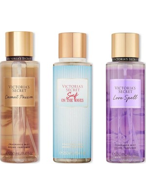 Victoria's Secret 3'lü Vücut Spreyi Seti - Surf On The Waves + Love Spell + Coconut Passion (3 x 250 Ml)
