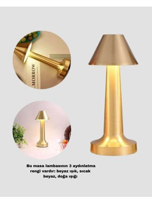 Bin1çeşit Modern Tasarımlı LED Üçgen Masa Lambası Kablosuz Kullanım