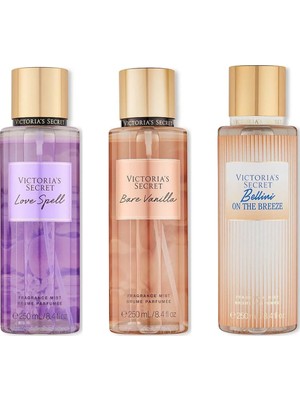 Victoria's Secret 3'lü Vücut Spreyi Seti - Bellini On The Breeze + Bare Vanilla + Love Spell (3 x 250 Ml)