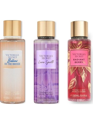 Victoria's Secret 3'lü Vücut Spreyi Seti - Bellini On The Breeze + Radiant Berry + Love Spell (3 x 250 Ml)