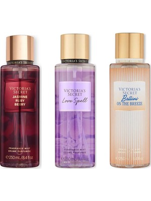 Victoria's Secret 3'lü Vücut Spreyi Seti - Jasmine Ruby Berry + Bellini On The Breeze + Love Spell (3 x 250 Ml)