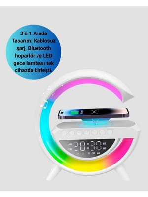 Bin1çeşit Şık Tasarımlı Kablosuz Şarjlı LED Masa Lambası 15W Hızlı Şarj
