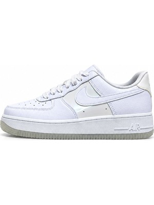 Nike Air Force 1 '07 Af1 Leather Womens Sneaker Kadın Hakiki Deri Günlük Spor Ayakkabı Beyaz