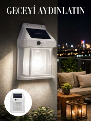 Bin1çeşit 1800 Mah Pilli Solar Duvar Aydınlatma Yeni Nesil
