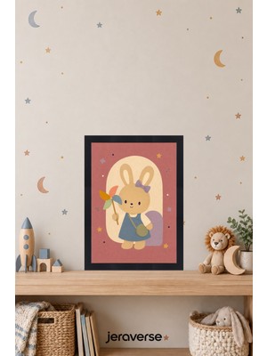 Jeraverse Minik Hayalperest Çocuk Odası Duvar Tablosu - 15 x 21 Mat Siyah