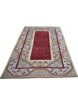 Zehra Abla Halı Vintage El Dokuma 6m2 Modern Benzersiz Eskitme Milas Yün Halı 7726