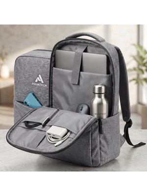 Lovesta Home Laptop Sırt Çantası - Gri - Iç Bölmeli - Bilgisayar Korumalı