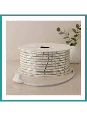 Bt Teknik Dış Mekan 220V Şerit LED 120LED 100M (3000K / Günışık) Bez