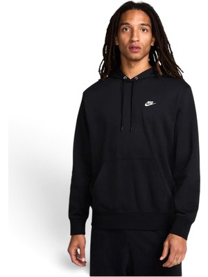 Nike FN3866 Nike Club French Terry Pullover Hoodie Siyah Erkek Sweatshirt
