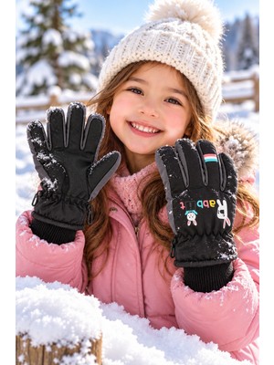 Miniko Kids Kitti K421-20 Kız 4-7 Kar Kayak Eldiveni