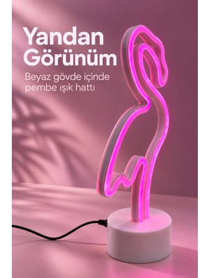Astraltech Flamingo LED Lamba Pembe Işıklı USB ve Pilli