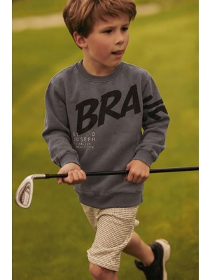 Cigit Baskılı Erkek Çocuk Kışlık Sweatshirt 8-12 Yaş Gri