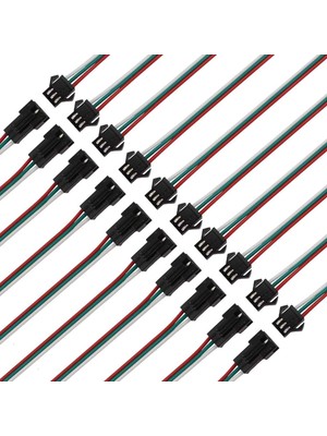 Belirtilmemiş 10 Adet Jst Sm 3 Pin Konektör LED Güç Erkek Dişi Sm Bağlantı Kablo Adaptör WS2812B WS2812 WS2811 LED Işık Şeridi