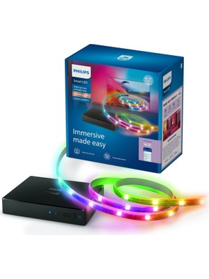 Philips Smart Lighting HDMI Sync Box Tv Arka Işığı, Rgbıc LED Şeritler, 55 – 65 Inç Tv'ler Için, Senkronizasyon. M. Film, Müzik, HDMI 2.0, 4k, 60 Hz'de Bağlanır, Wiz ile Bağlanır, Harici Video Kaynağı