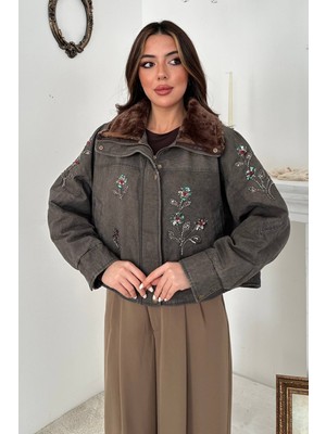 Budi Home Gri Işleme Detaylı Ceket