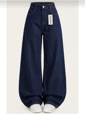 Semesia Salaş Cepli Bol Kesim Baggy Retro Jeans