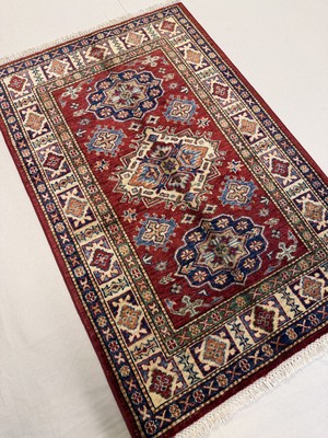El Dokuma Afgan Halı Şirvan Desenli Kök Boya 80 x 120 cm