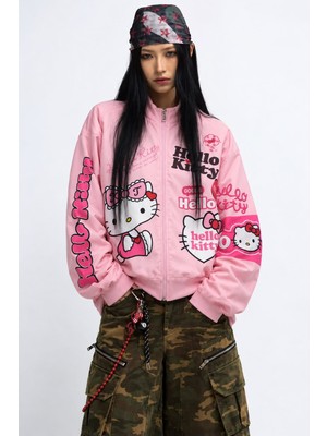 Semesia Oversize Hello Kitty Bomber Ceket