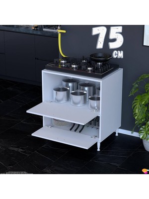 modilayn Xxl- Loya Modüler Mutfak 75 cm Ocak Altı Dolabı - Kapaklı Kiler Dolabı