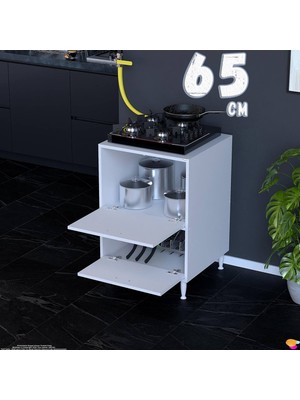 modilayn L- Loya Modüler Mutfak 65 cm Ocak Altı Dolabı - Kapaklı Mini Midi Fırın Dolabı